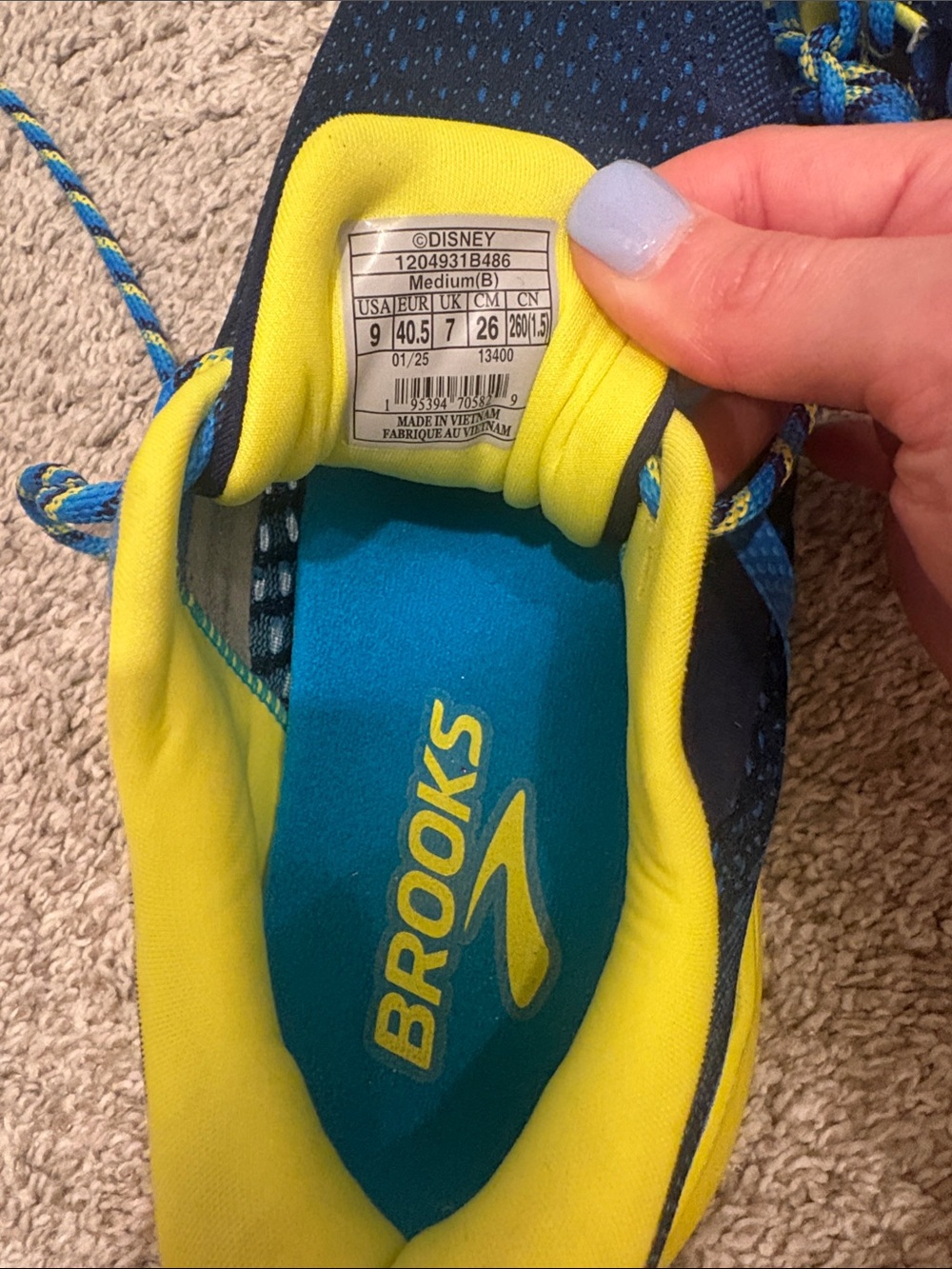 Brooks Rundisney Adrenaline 24 Women's Navy Blue and Yellow Running Shoes - Picture 6 of 6